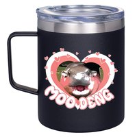 I Love Moo Deng Baby Hippo Moo Deng I Heart Moo Deng 12oz Stainless Steel Coffee Mug