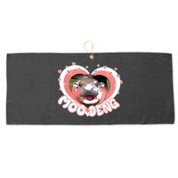 I Love Moo Deng Baby Hippo Moo Deng I Heart Moo Deng Large Microfiber Waffle Golf Towel