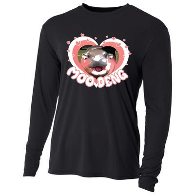 I Love Moo Deng Baby Hippo Moo Deng I Heart Moo Deng Cooling Performance Long Sleeve Crew