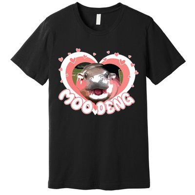 I Love Moo Deng Baby Hippo Moo Deng I Heart Moo Deng Premium T-Shirt