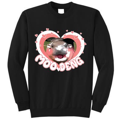 I Love Moo Deng Baby Hippo Moo Deng I Heart Moo Deng Tall Sweatshirt