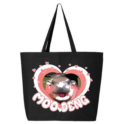 I Love Moo Deng Baby Hippo Moo Deng I Heart Moo Deng 25L Jumbo Tote