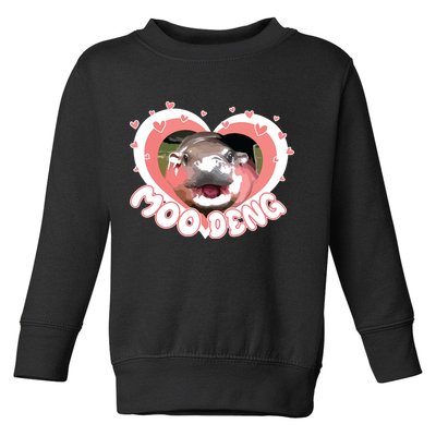 I Love Moo Deng Baby Hippo Moo Deng I Heart Moo Deng Toddler Sweatshirt