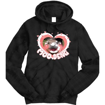 I Love Moo Deng Baby Hippo Moo Deng I Heart Moo Deng Tie Dye Hoodie