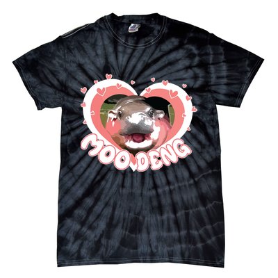 I Love Moo Deng Baby Hippo Moo Deng I Heart Moo Deng Tie-Dye T-Shirt