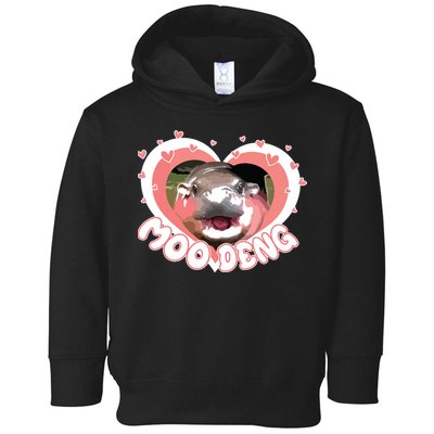 I Love Moo Deng Baby Hippo Moo Deng I Heart Moo Deng Toddler Hoodie