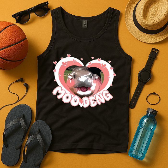 I Love Moo Deng Baby Hippo Moo Deng I Heart Moo Deng Tank Top