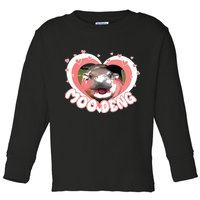 I Love Moo Deng Baby Hippo Moo Deng I Heart Moo Deng Toddler Long Sleeve Shirt