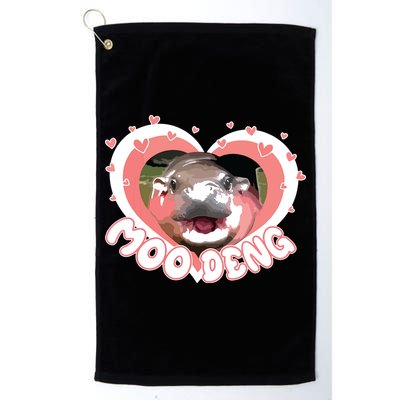 I Love Moo Deng Baby Hippo Moo Deng I Heart Moo Deng Golf Towel