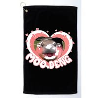 I Love Moo Deng Baby Hippo Moo Deng I Heart Moo Deng Golf Towel