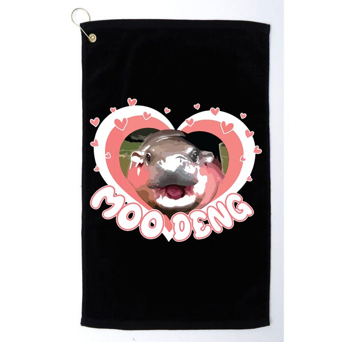I Love Moo Deng Baby Hippo Moo Deng I Heart Moo Deng Golf Towel