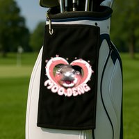I Love Moo Deng Baby Hippo Moo Deng I Heart Moo Deng Golf Towel