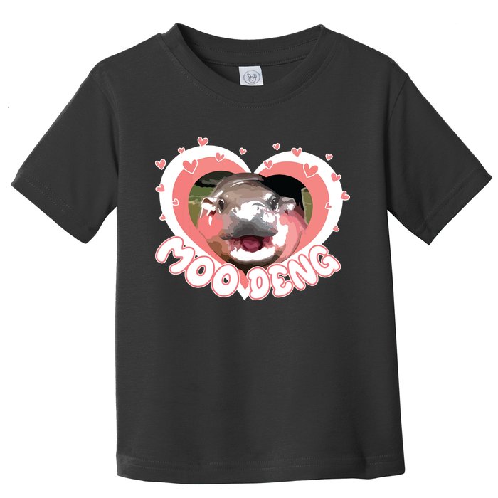 I Love Moo Deng Baby Hippo Moo Deng I Heart Moo Deng Toddler T-Shirt