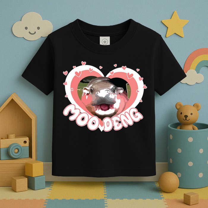 I Love Moo Deng Baby Hippo Moo Deng I Heart Moo Deng Toddler T-Shirt