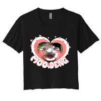 I Love Moo Deng Baby Hippo Moo Deng I Heart Moo Deng Crop Top