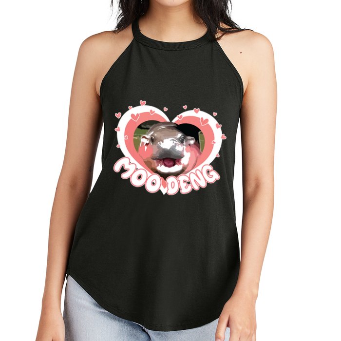 I Love Moo Deng Baby Hippo Moo Deng I Heart Moo Deng Women's Perfect Tri Rocker Tank