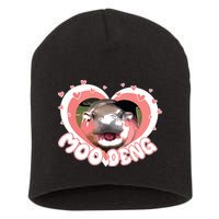I Love Moo Deng Baby Hippo Moo Deng I Heart Moo Deng Short Acrylic Beanie