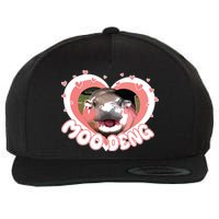 I Love Moo Deng Baby Hippo Moo Deng I Heart Moo Deng Wool Snapback Cap