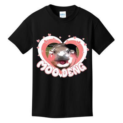 I Love Moo Deng Baby Hippo Moo Deng I Heart Moo Deng Kids T-Shirt