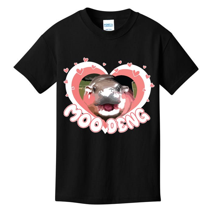 I Love Moo Deng Baby Hippo Moo Deng I Heart Moo Deng Kids T-Shirt