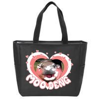 I Love Moo Deng Baby Hippo Moo Deng I Heart Moo Deng Zip Tote Bag