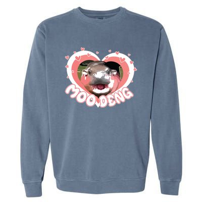 I Love Moo Deng Baby Hippo Moo Deng I Heart Moo Deng Garment-Dyed Sweatshirt