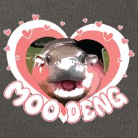 I Love Moo Deng Baby Hippo Moo Deng I Heart Moo Deng Cotton Canvas Backpack