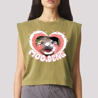 I Love Moo Deng Baby Hippo Moo Deng I Heart Moo Deng Garment-Dyed Women's Muscle Tee