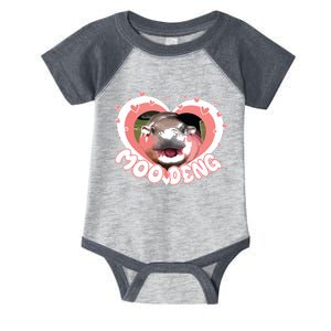 I Love Moo Deng Baby Hippo Moo Deng I Heart Moo Deng Infant Baby Jersey Bodysuit