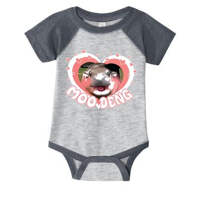 I Love Moo Deng Baby Hippo Moo Deng I Heart Moo Deng Infant Baby Jersey Bodysuit