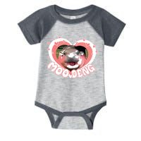 I Love Moo Deng Baby Hippo Moo Deng I Heart Moo Deng Infant Baby Jersey Bodysuit