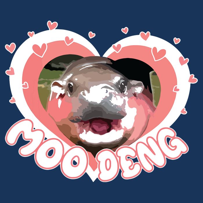 I Love Moo Deng Baby Hippo Moo Deng I Heart Moo Deng Infant Baby Jersey Bodysuit