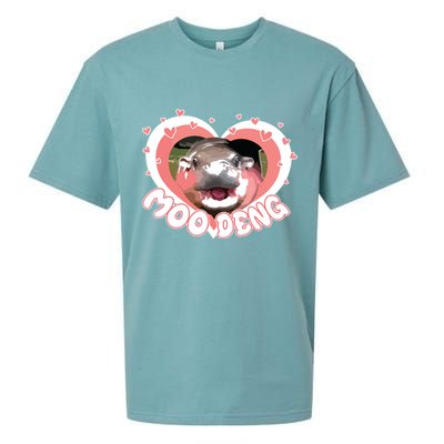 I Love Moo Deng Baby Hippo Moo Deng I Heart Moo Deng Sueded Cloud Jersey T-Shirt