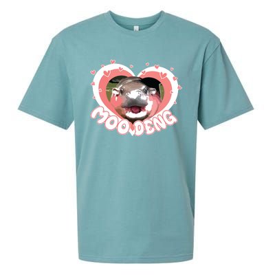 I Love Moo Deng Baby Hippo Moo Deng I Heart Moo Deng Sueded Cloud Jersey T-Shirt