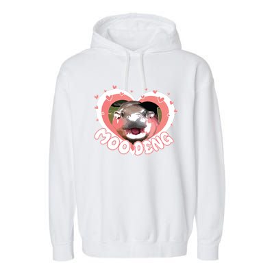 I Love Moo Deng Baby Hippo Moo Deng I Heart Moo Deng Garment-Dyed Fleece Hoodie