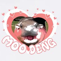 I Love Moo Deng Baby Hippo Moo Deng I Heart Moo Deng Garment-Dyed Sweatshirt