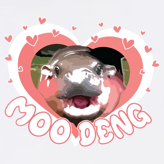 I Love Moo Deng Baby Hippo Moo Deng I Heart Moo Deng Garment-Dyed Sweatshirt