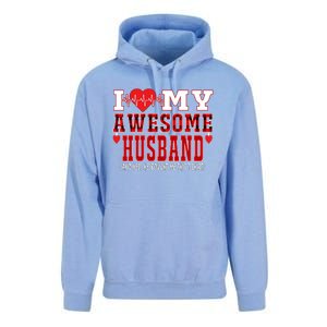 I Love My Awesome Husband And Yes He Bought Me This Perfect Gift Unisex Surf Hoodie