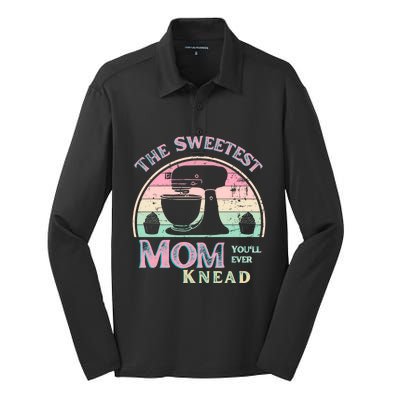 I Love My Mom Best Mom Baker Chef Mommy Gift Silk Touch Performance Long Sleeve Polo