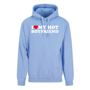 I Love My Hot Boyfriend Unisex Surf Hoodie