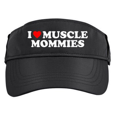 I Love Muscle Mommies, I Heart Muscle Mommies, Muscle Mommy Adult Drive Performance Visor
