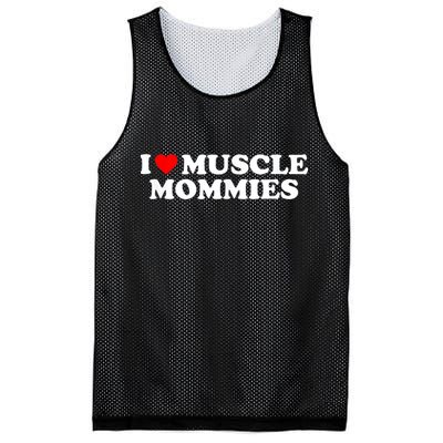 I Love Muscle Mommies, I Heart Muscle Mommies, Muscle Mommy Mesh Reversible Basketball Jersey Tank