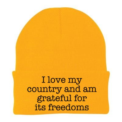 I Love My Country And Am Grateful For Its Freedoms Gift Knit Cap Winter Beanie