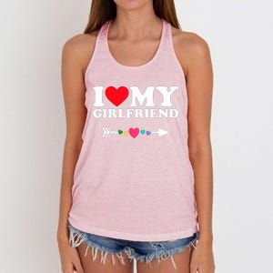 I Love My Friend I Heart My Friend Gift Women's Knotted Racerback Tank