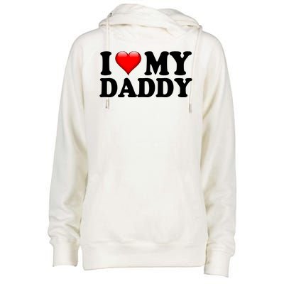 I Love My Daddy Womens Funnel Neck Pullover Hood