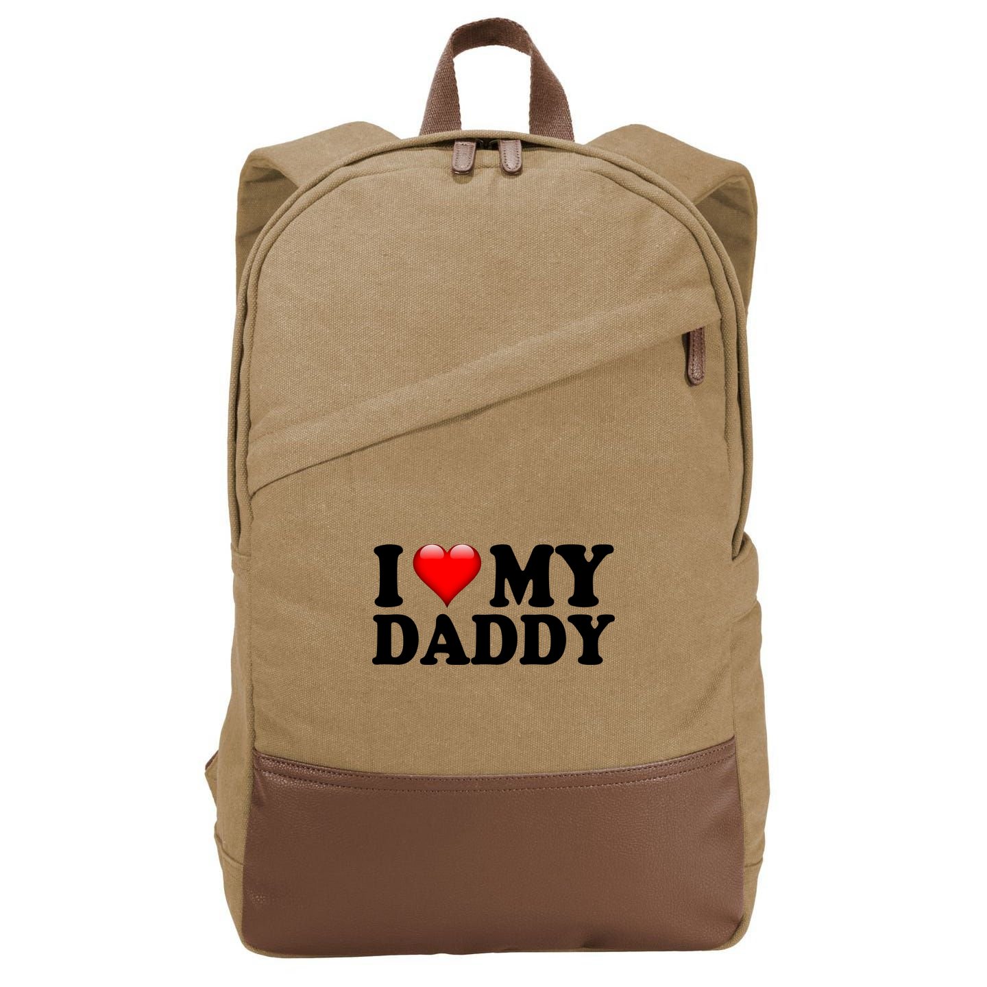 I Love My Daddy Cotton Canvas Backpack