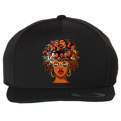 I Love My Roots Back Powerful History Month Pride Dna Gift Wool Snapback Cap