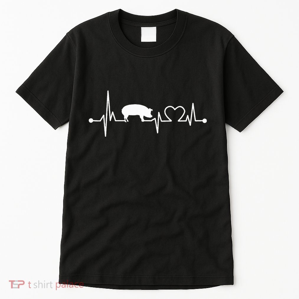 I Love My Pig Heart Valve Ekg Heartbeat Funny Gift Tall T-Shirt