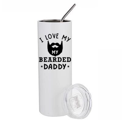 I Love My Bearded Dad Gift For Dad With Beard Father's Day Meaningful Gift Stainless Steel Tumbler