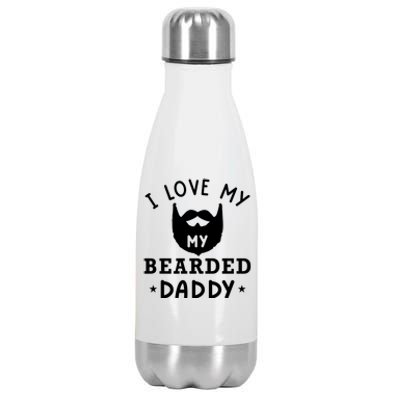 I Love My Bearded Dad Gift For Dad With Beard Father's Day Meaningful Gift Stainless Steel Insulated Water Bottle